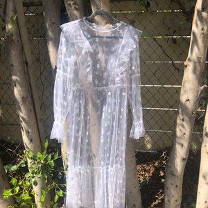 For Love and Lemons Ruffle Midi Tulle Dress M